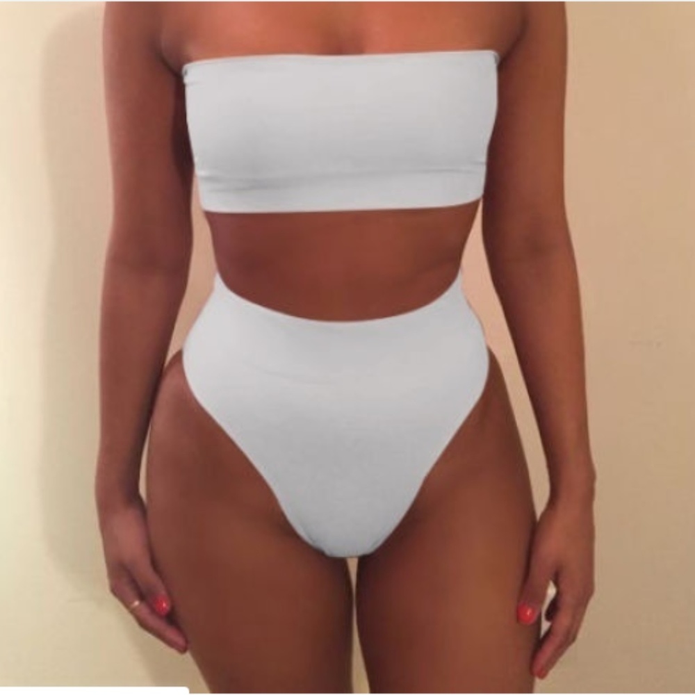 High Cut Bandeau Bathing Suit